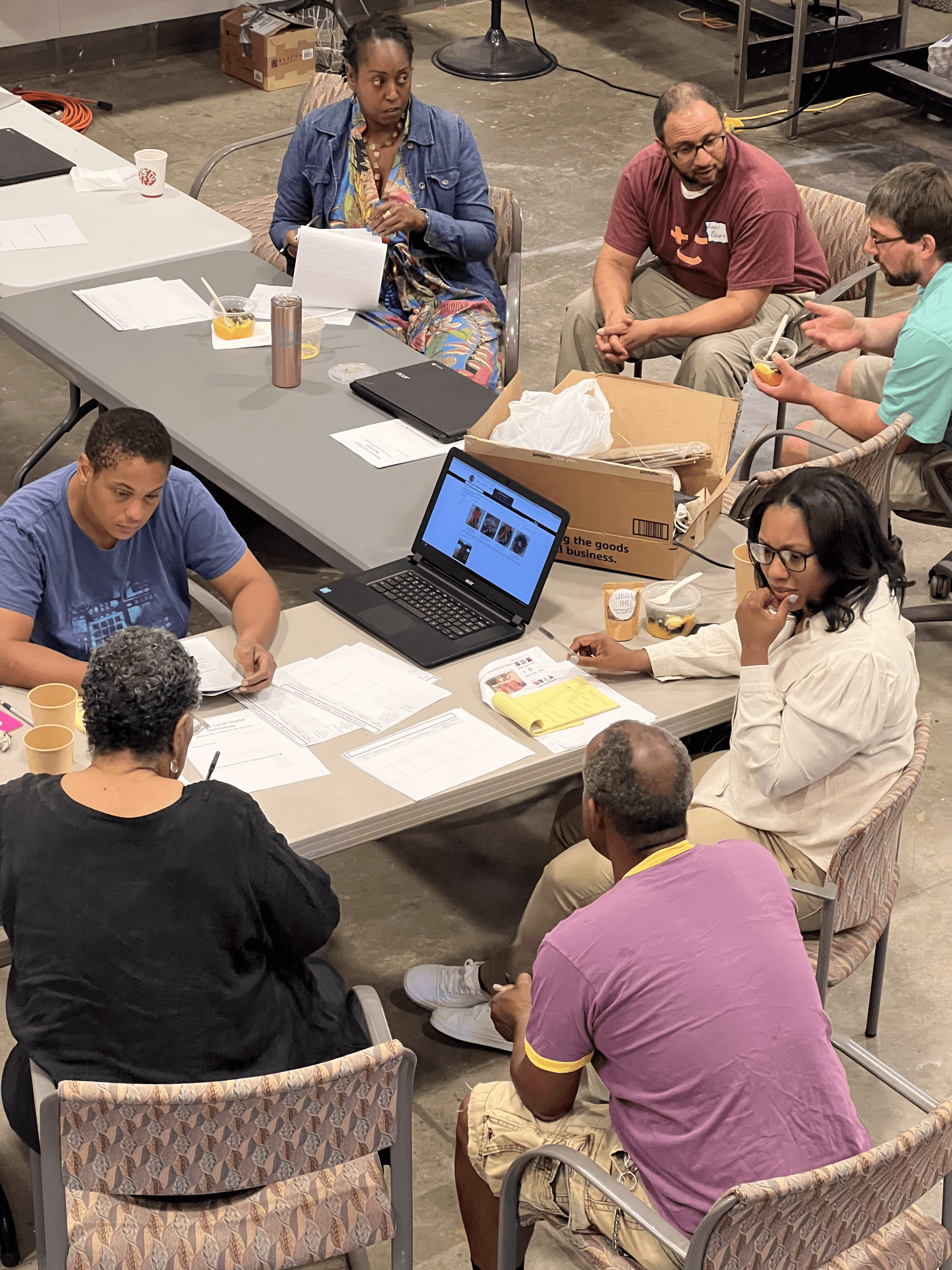 Group of artisans discussing a project