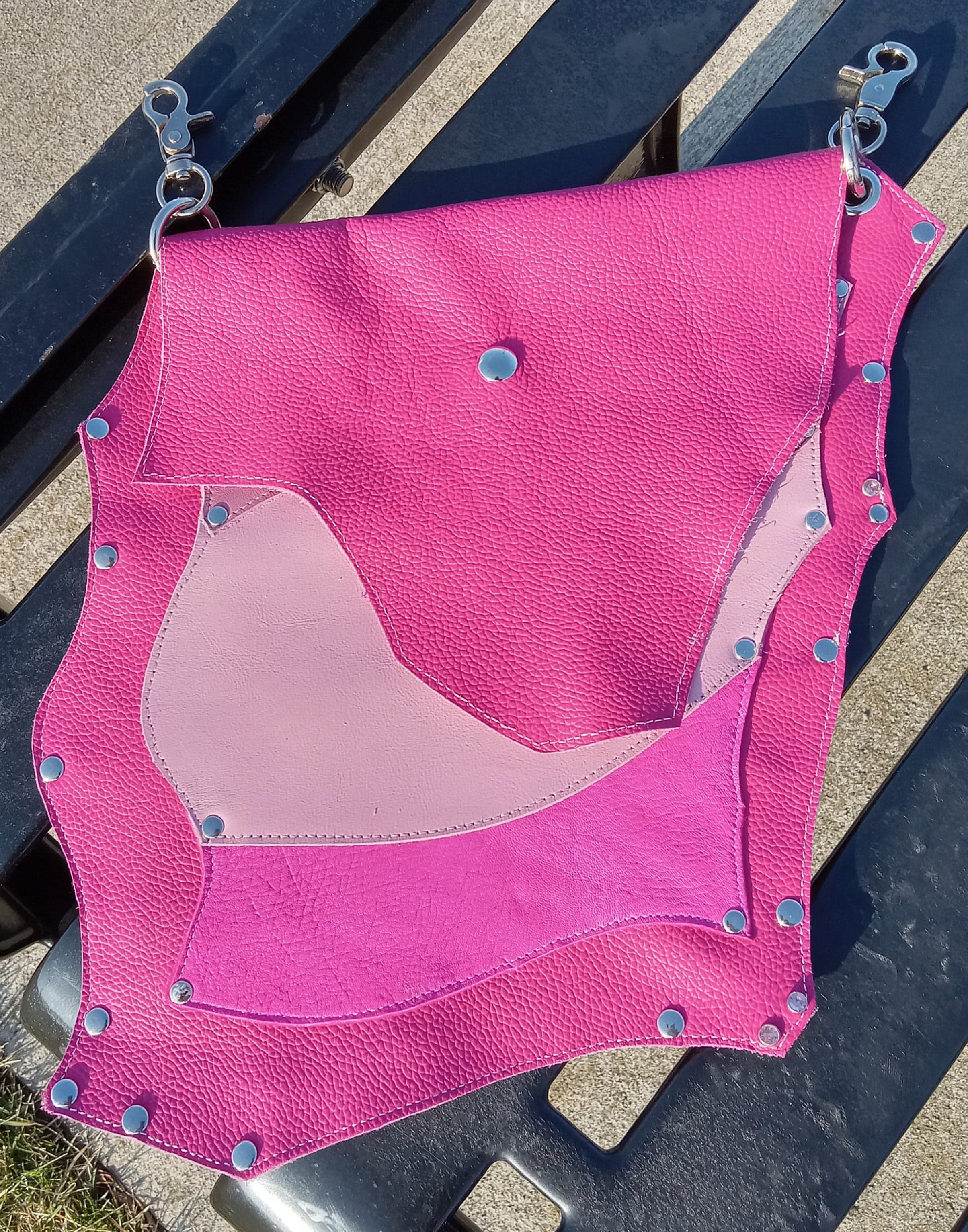 Raggedy Bags Shades Of Pink Leather Waistlet/Biker Bag